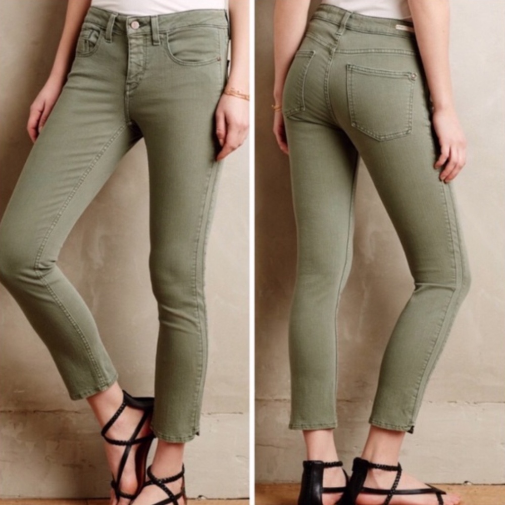 Pilcro and the Letterpress Olive Skinny Ankle Jean